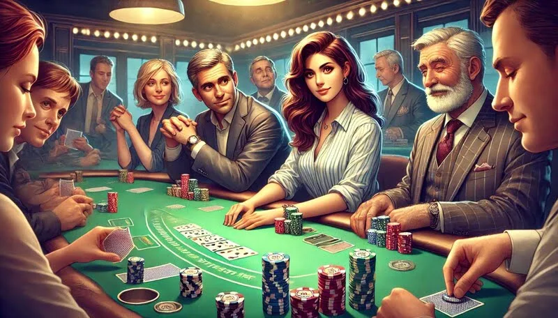 Giocatore di poker che analizza gli spunti