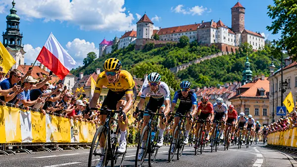 Ciclistas en Polonia